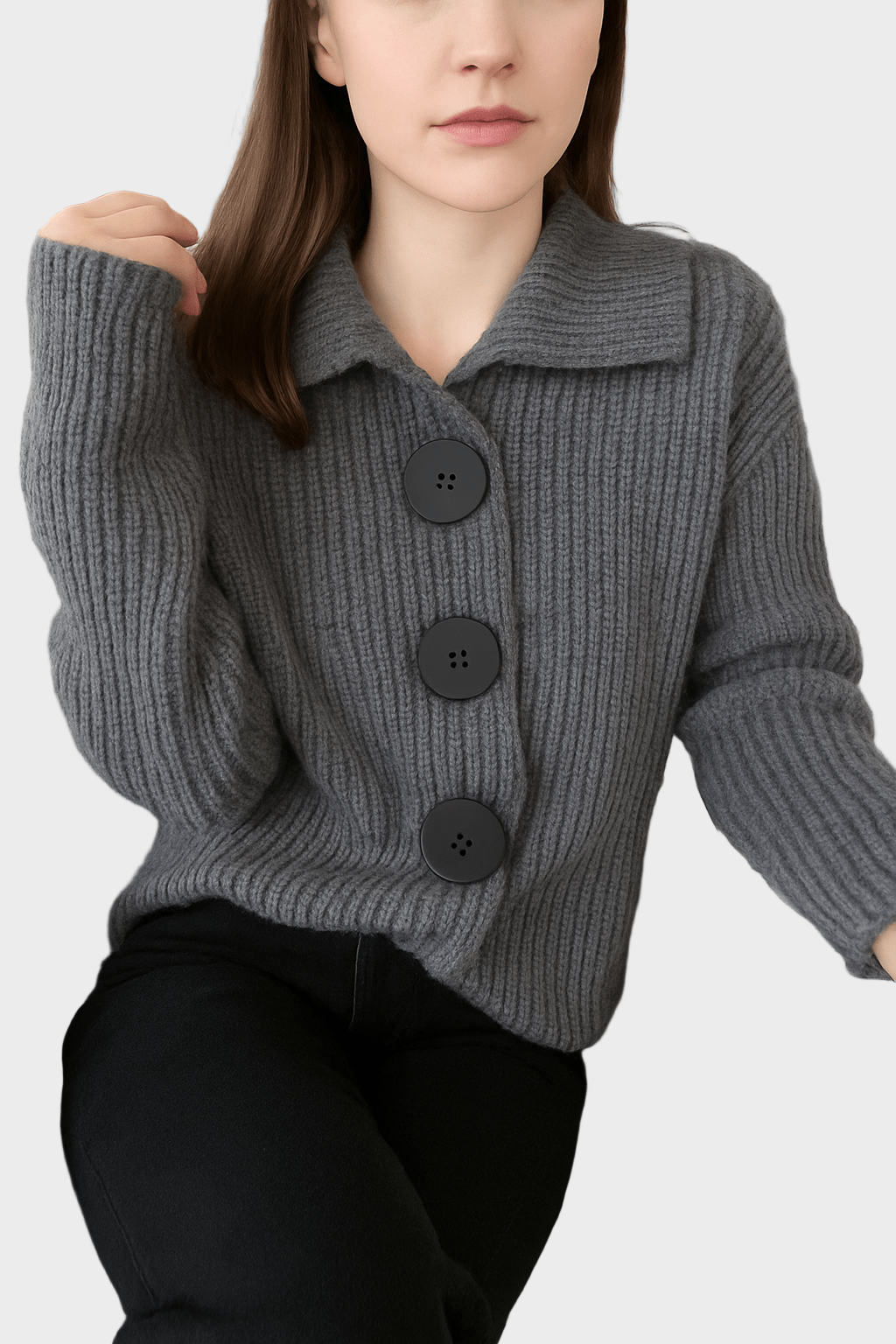 Malene – charcoal gray cardigan – S
