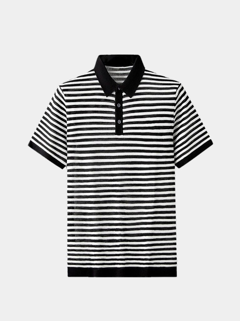 Malthe – Classic Striped Polo – Black / S
