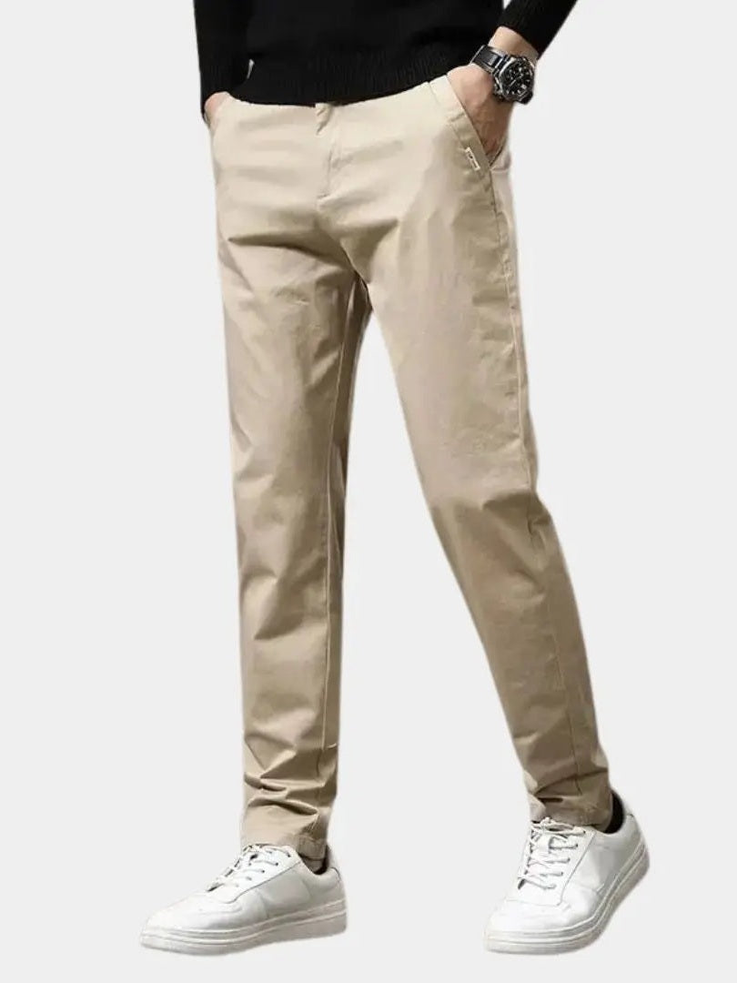 Malthe – Straight Basic Pants – Khaki / 28