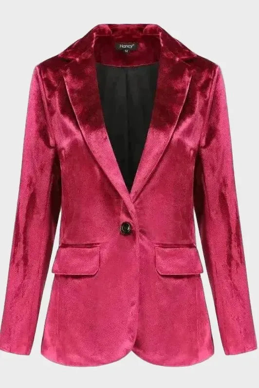 Marie – Velvet blazer – Pink / S