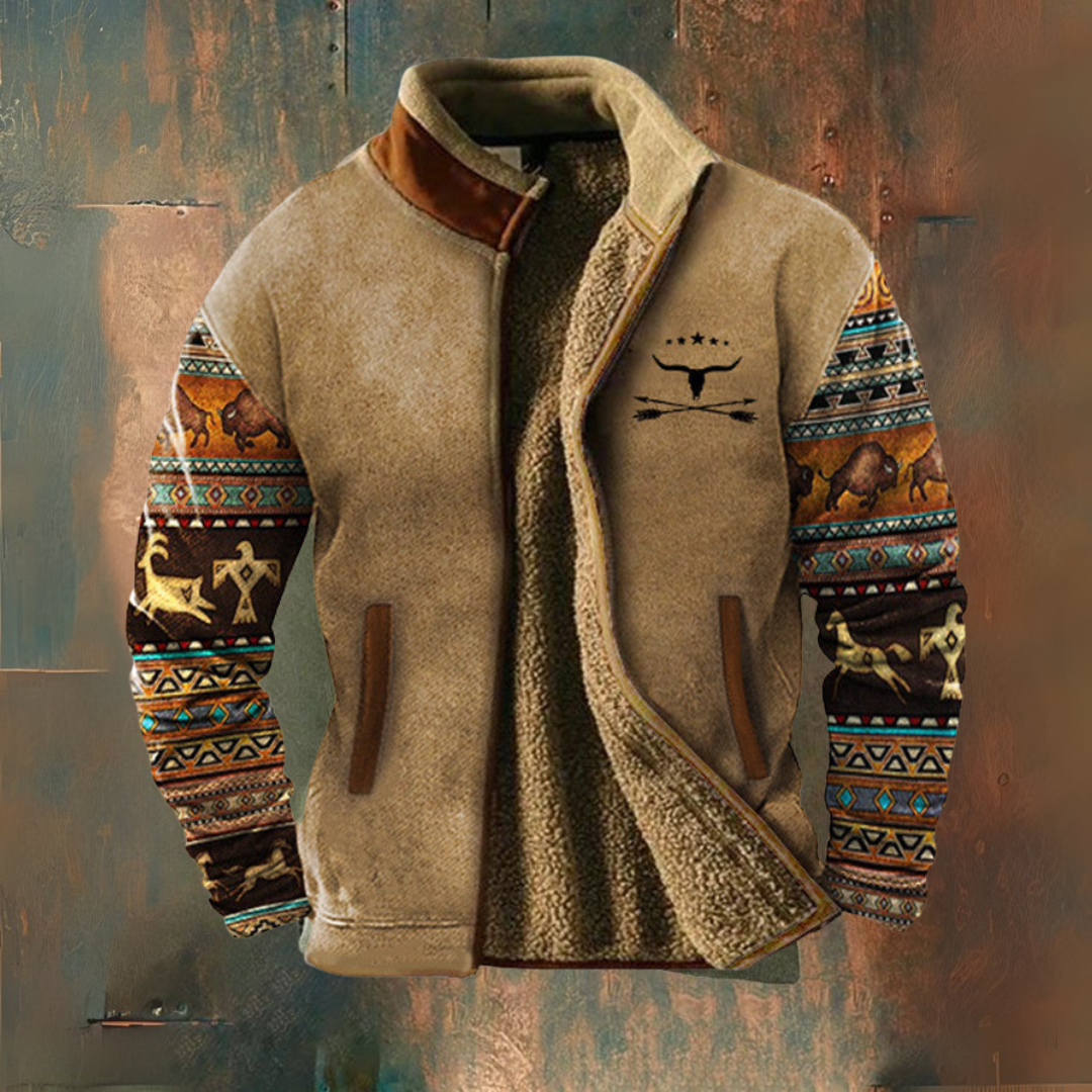 Matheo – Stylish casual fleece – Light Khaki / S