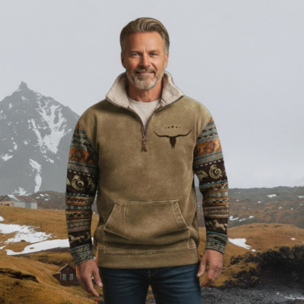 Mathis – Stylish half-zip winter Jumper – S