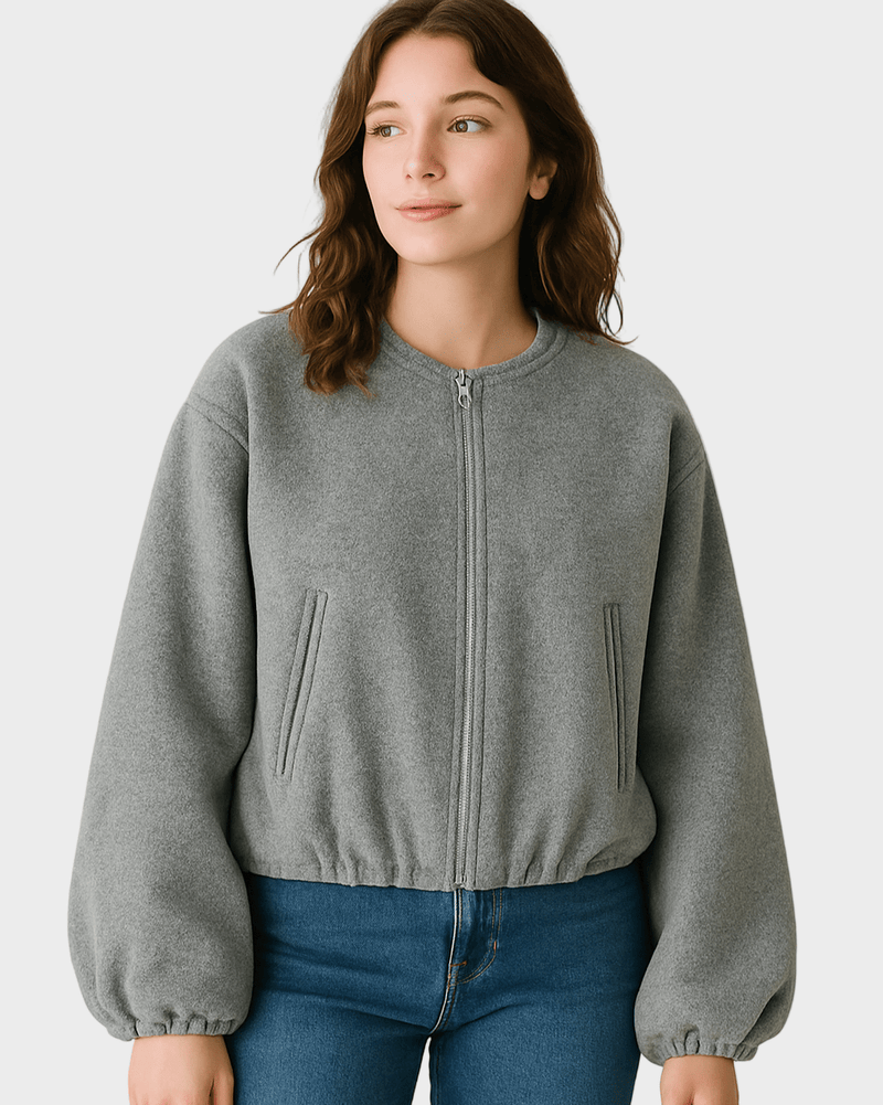 Mette – Short bomber jacket – Grey / XS