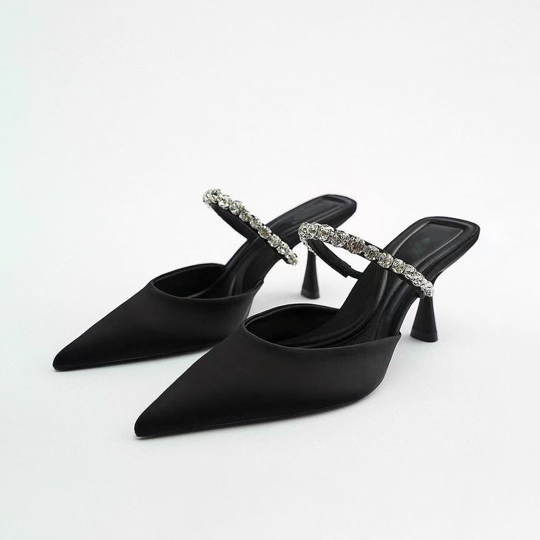 Mette – Strass high Heels – Black / 37