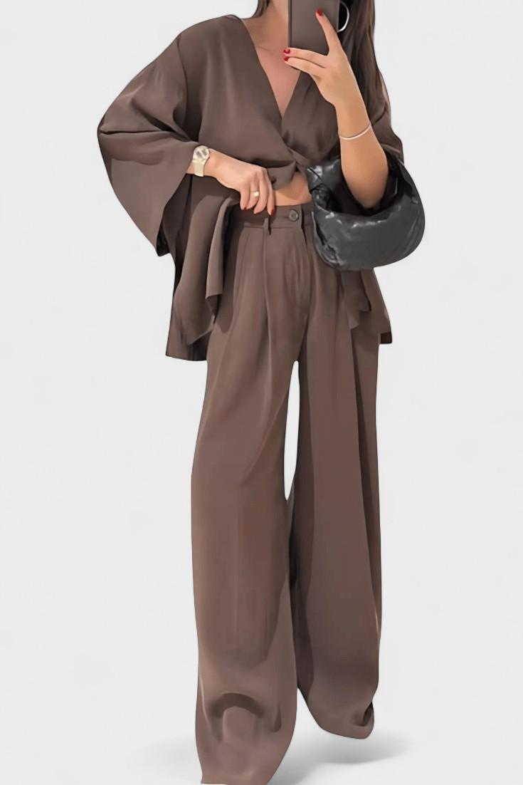 Millea – Long sleeve set – Brown / S