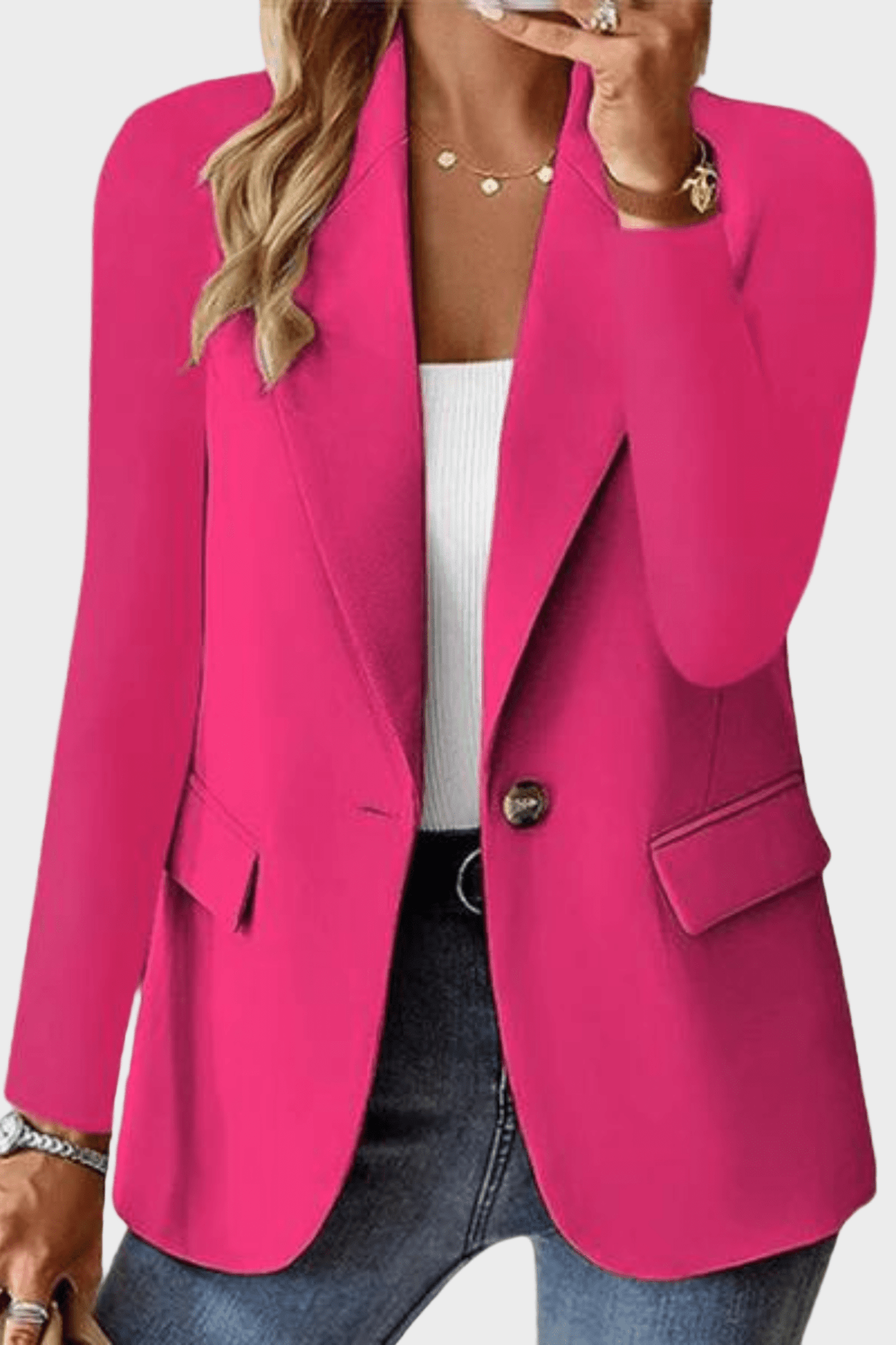 Nanna – Classic blazer – Red rose / S
