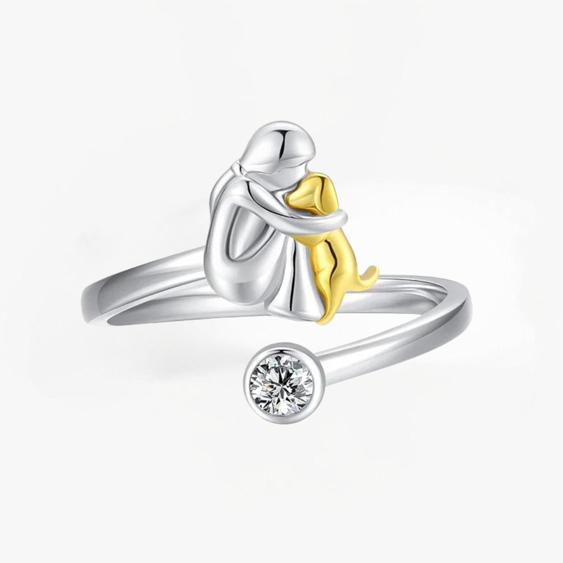 Nela – Ring with dog pendant – Blue