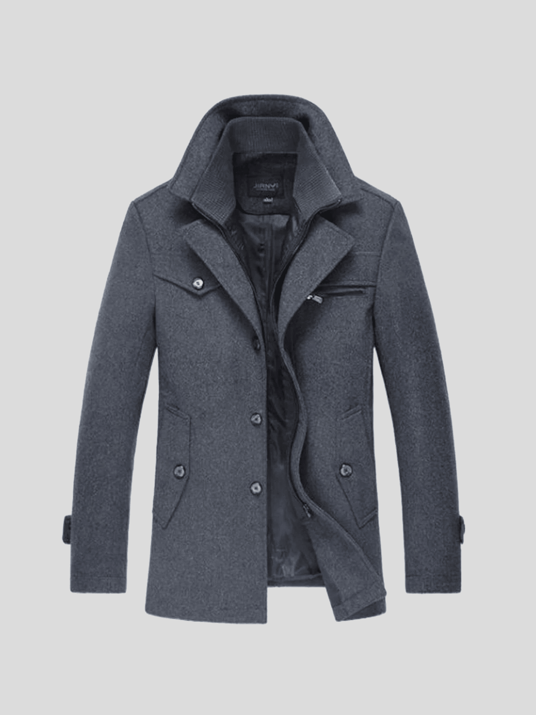 Nikolaj – Classic wool peacoat – Black / XS