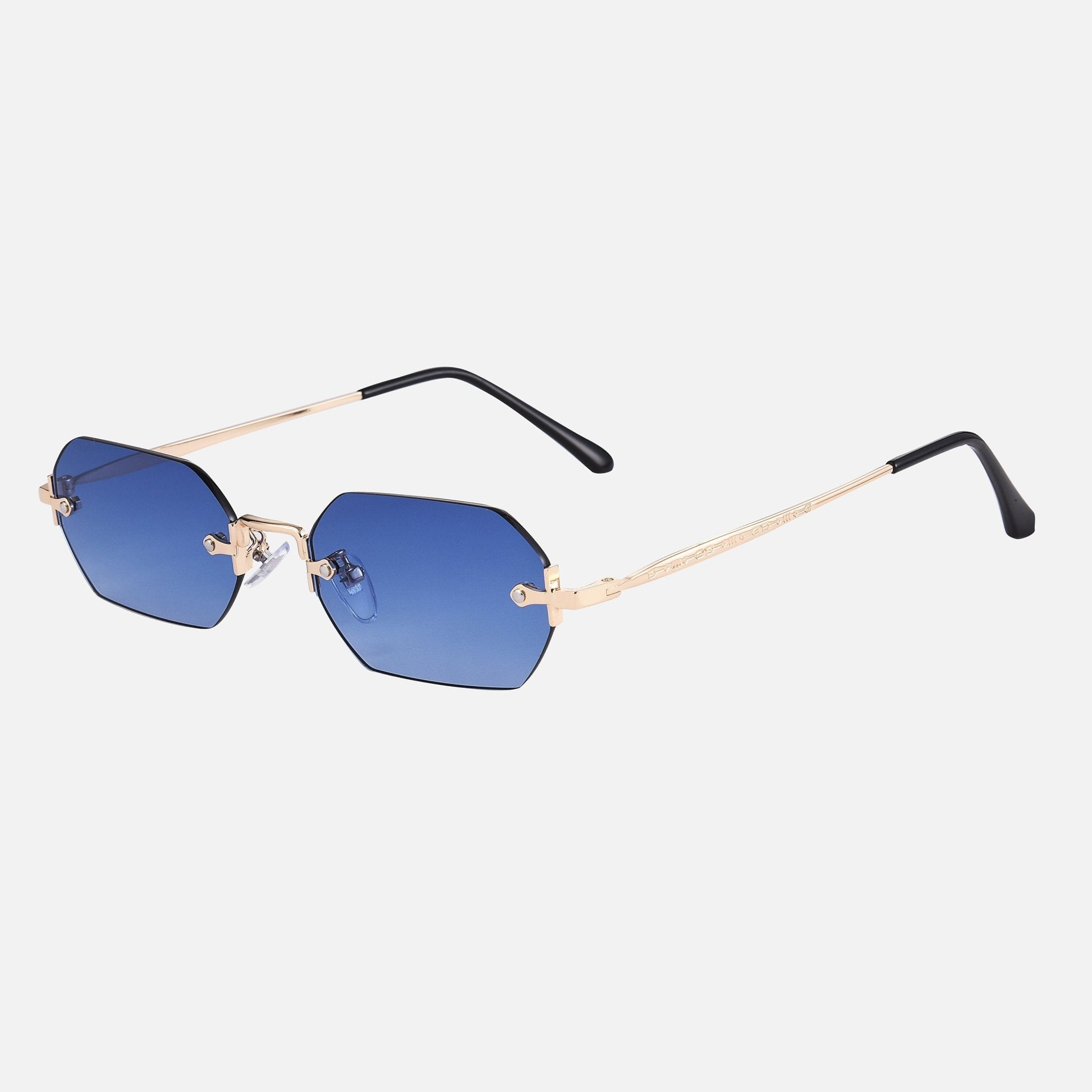 Nora – Glasses – Blue lenses / Golden frame