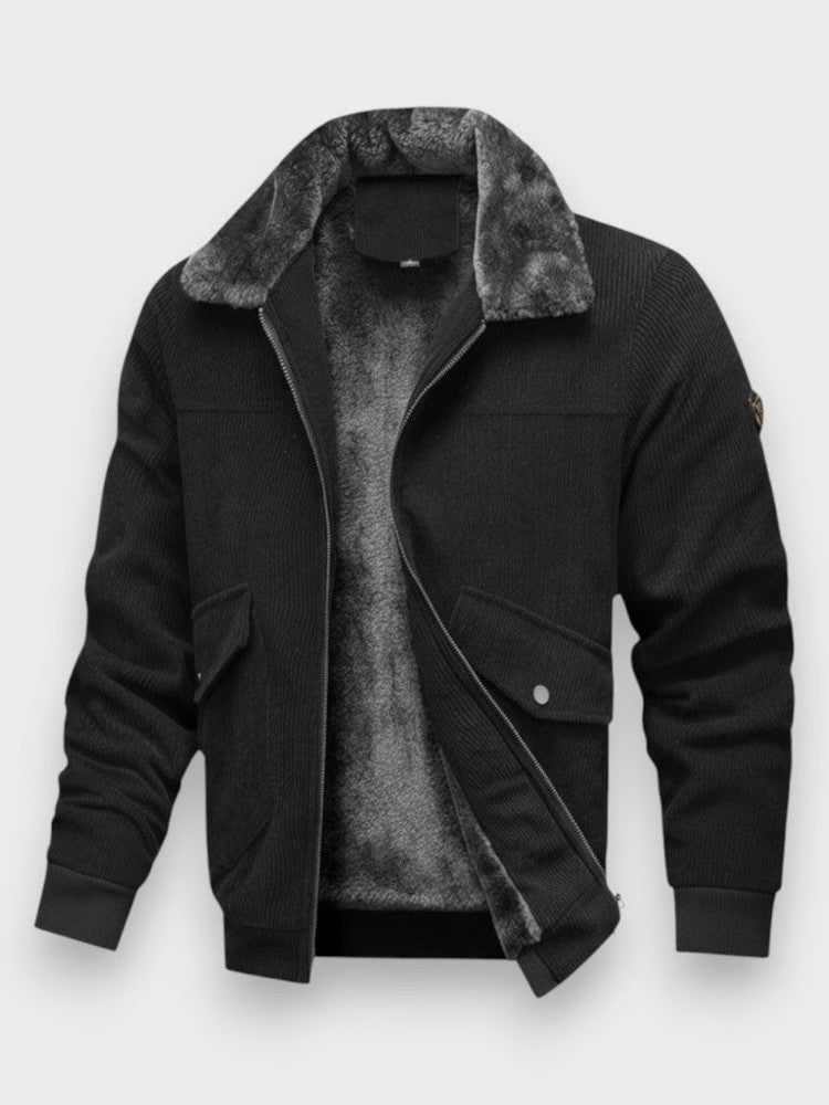 Norbert – Bomber jacket with faux fleece collar – M