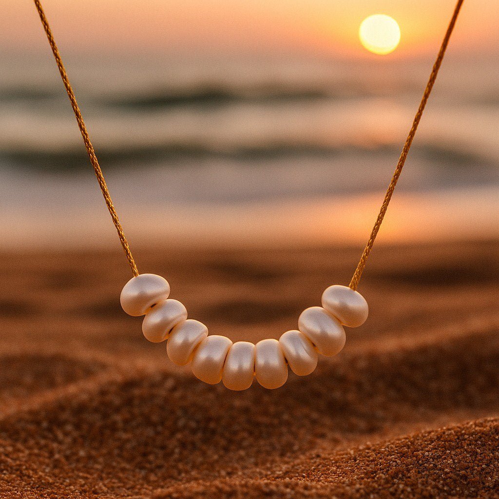 Olivia – Gold edge Pearl chain