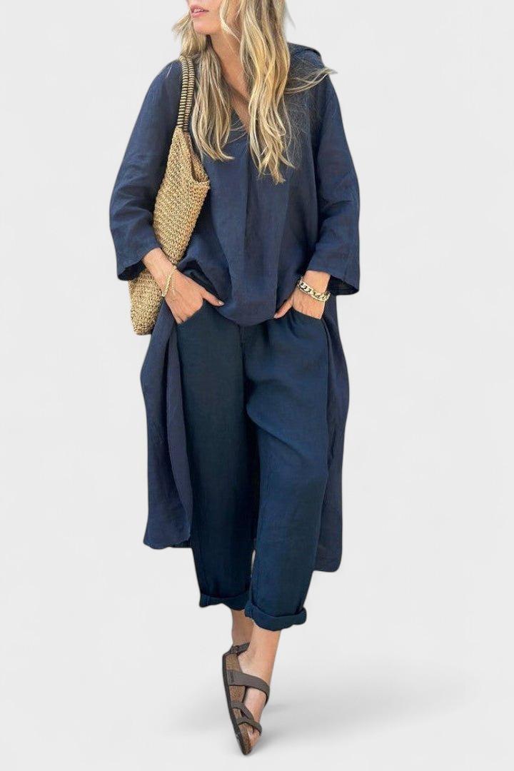 Pernille – Long sleeve set – Sea Blue / S