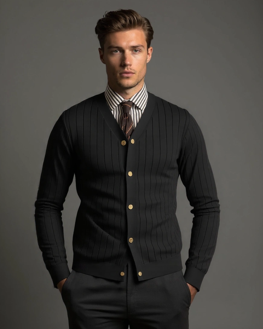 Peter – Knitted cardigan – Black / M