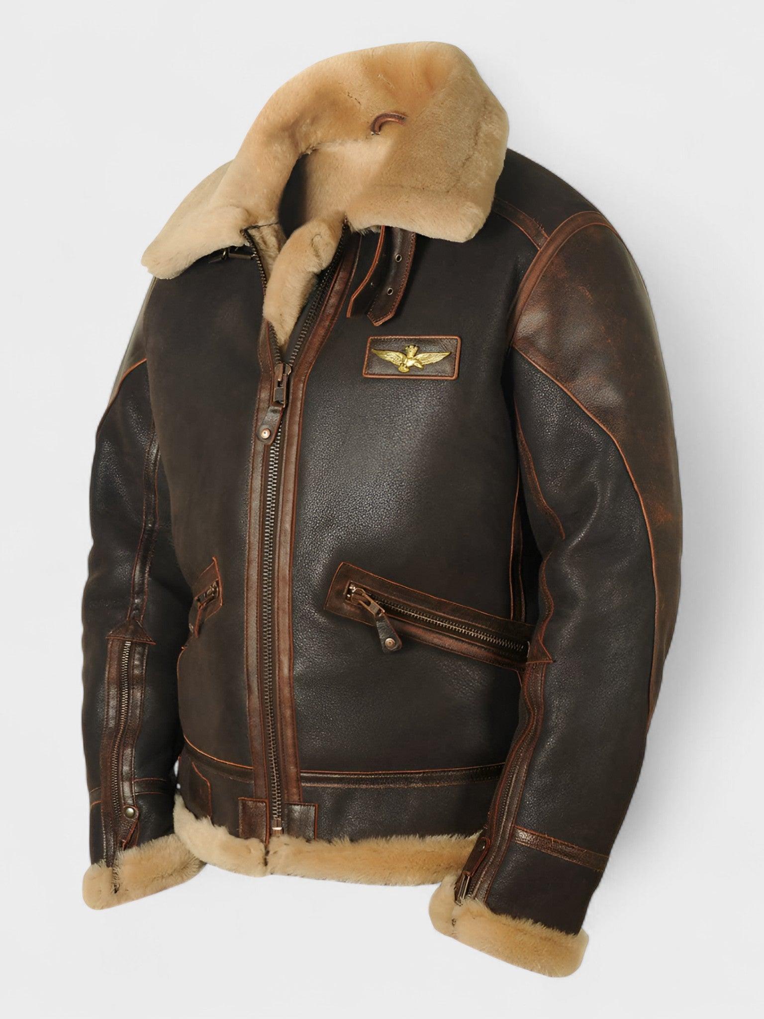 Rasmus – Classic Aviator Jacket – Dark Brown / S
