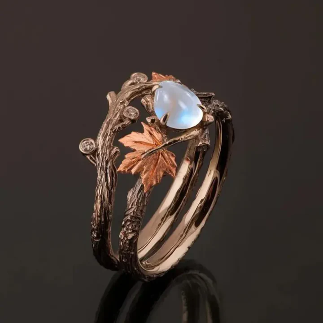 The ring with Natural Moonstone – 16