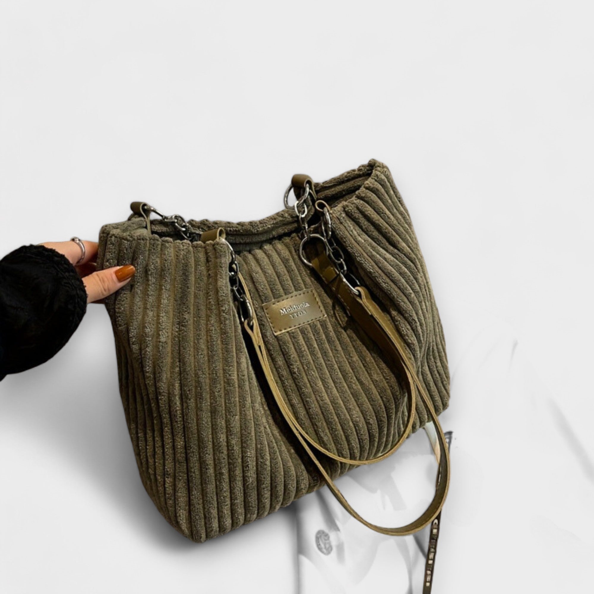 Ronja – Cord Shoulder Bag – Khaki