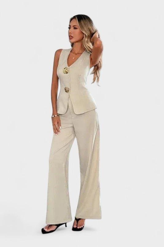 Rosa – Two-piece set – Taupe / S
