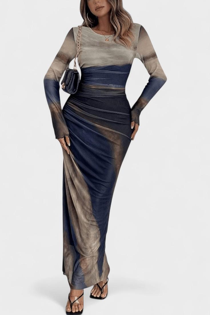 Saga – Maxi dress – Blue Khaki / XS