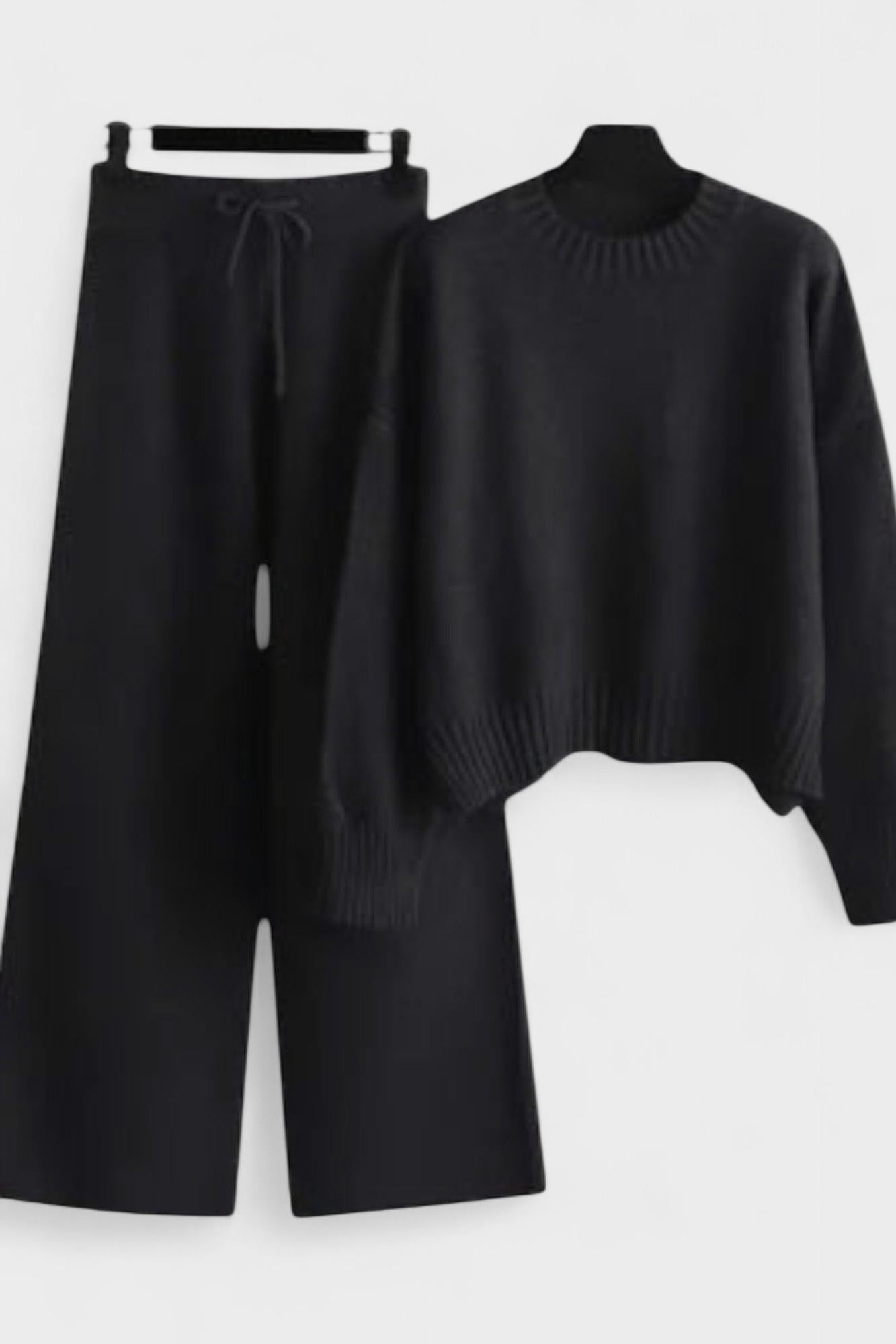 Selma – Long sleeve set – Black / S