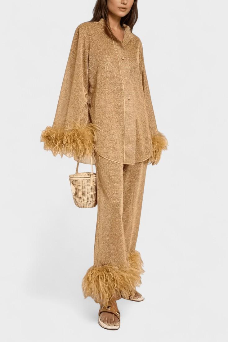 Sofia – Long sleeve set – Beige / S