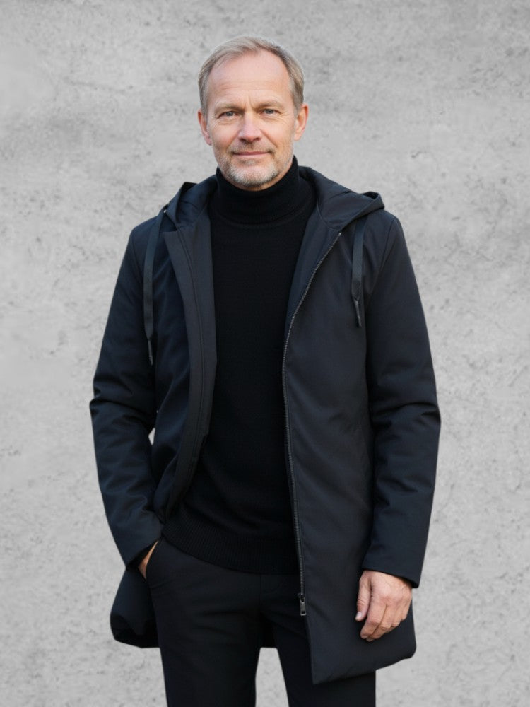 Søren – Stylish winter jacket in a modern design – Black / M