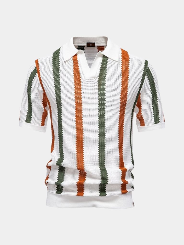 Sune – Resort Heritage Knitted Polo – White / S