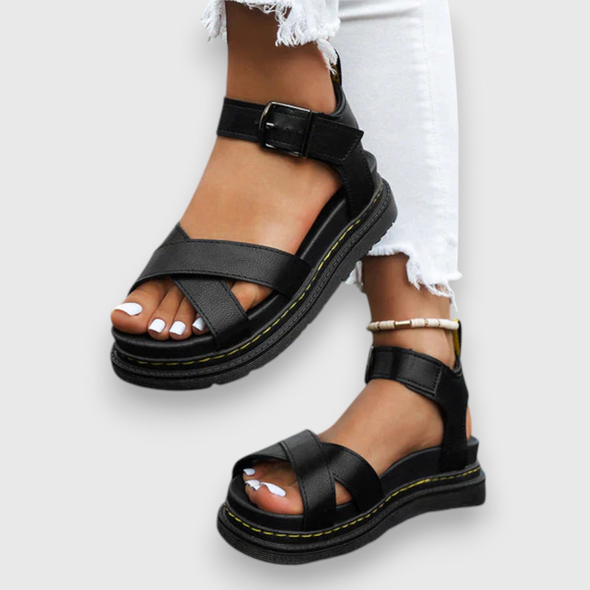 Tanja – Supportive Sandals – Black / 35