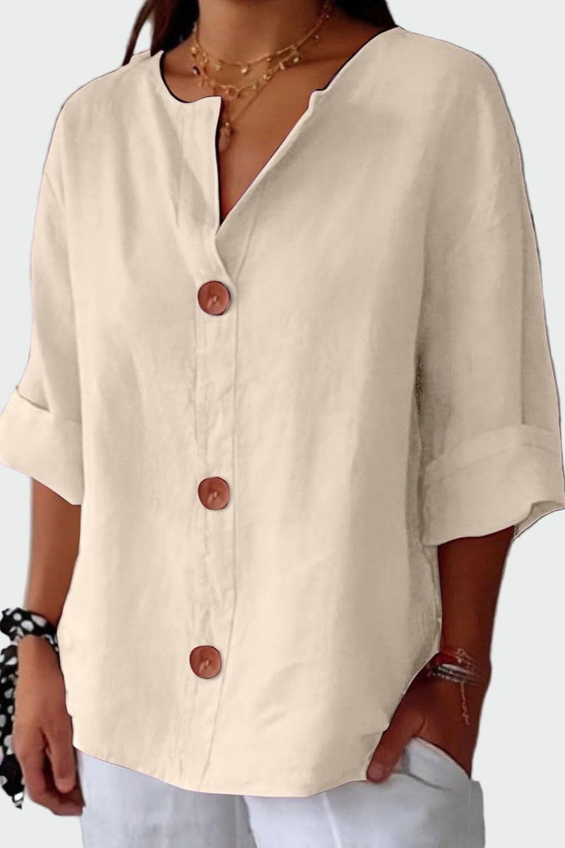 Thilde – Linen shirt – Beige / S