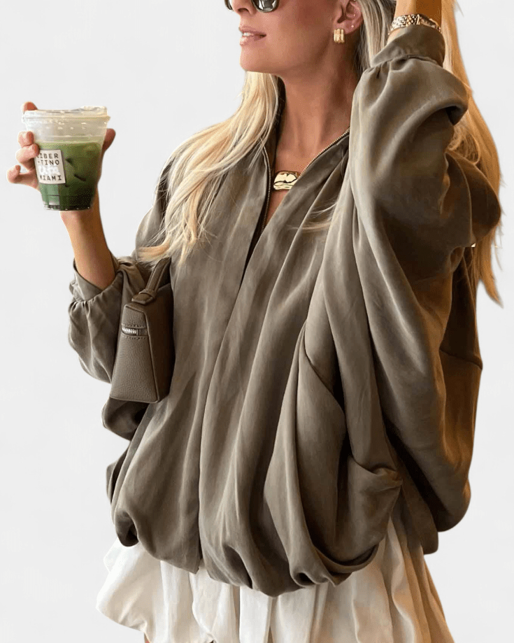Thilde – Puff jacket olive green – One Size