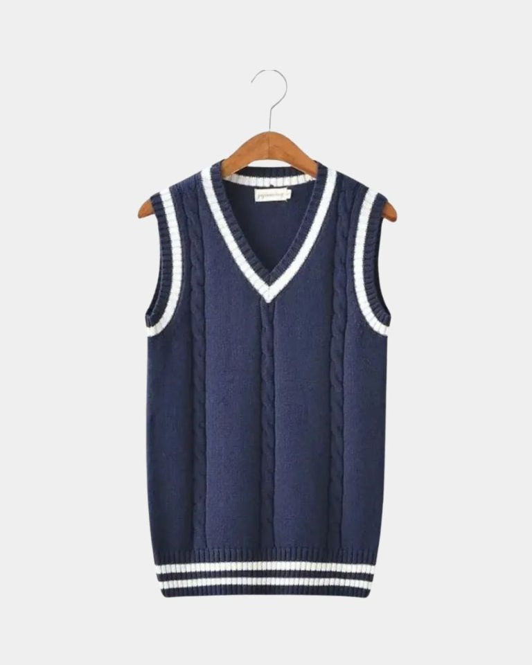 Tobias – Short Sleeve Jumper – Navy Blue / XS