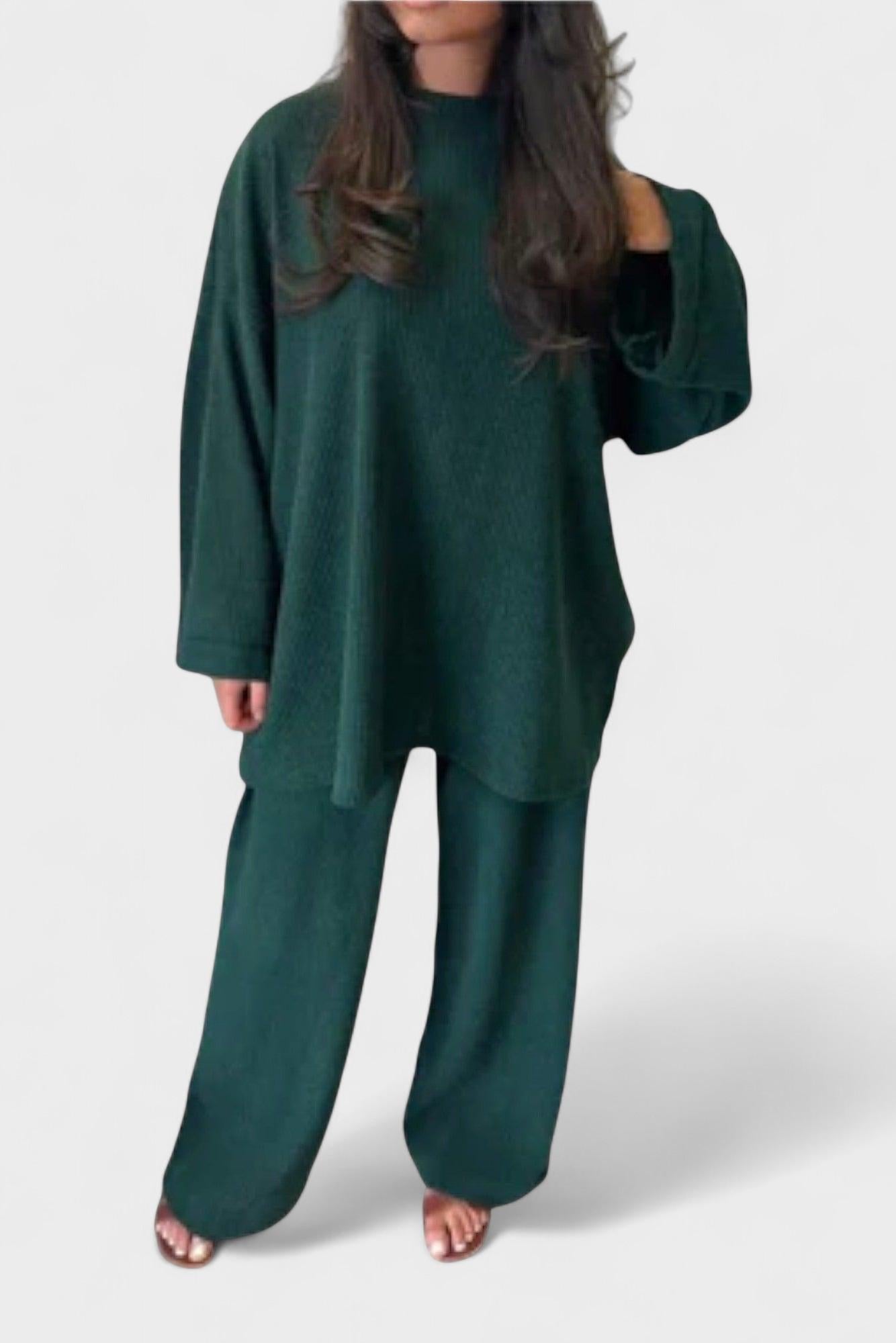 Trine – Long sleeve set – Green / S