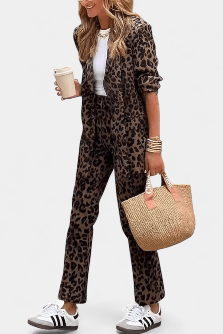 Trine – Leopard set – Dark Brown / S