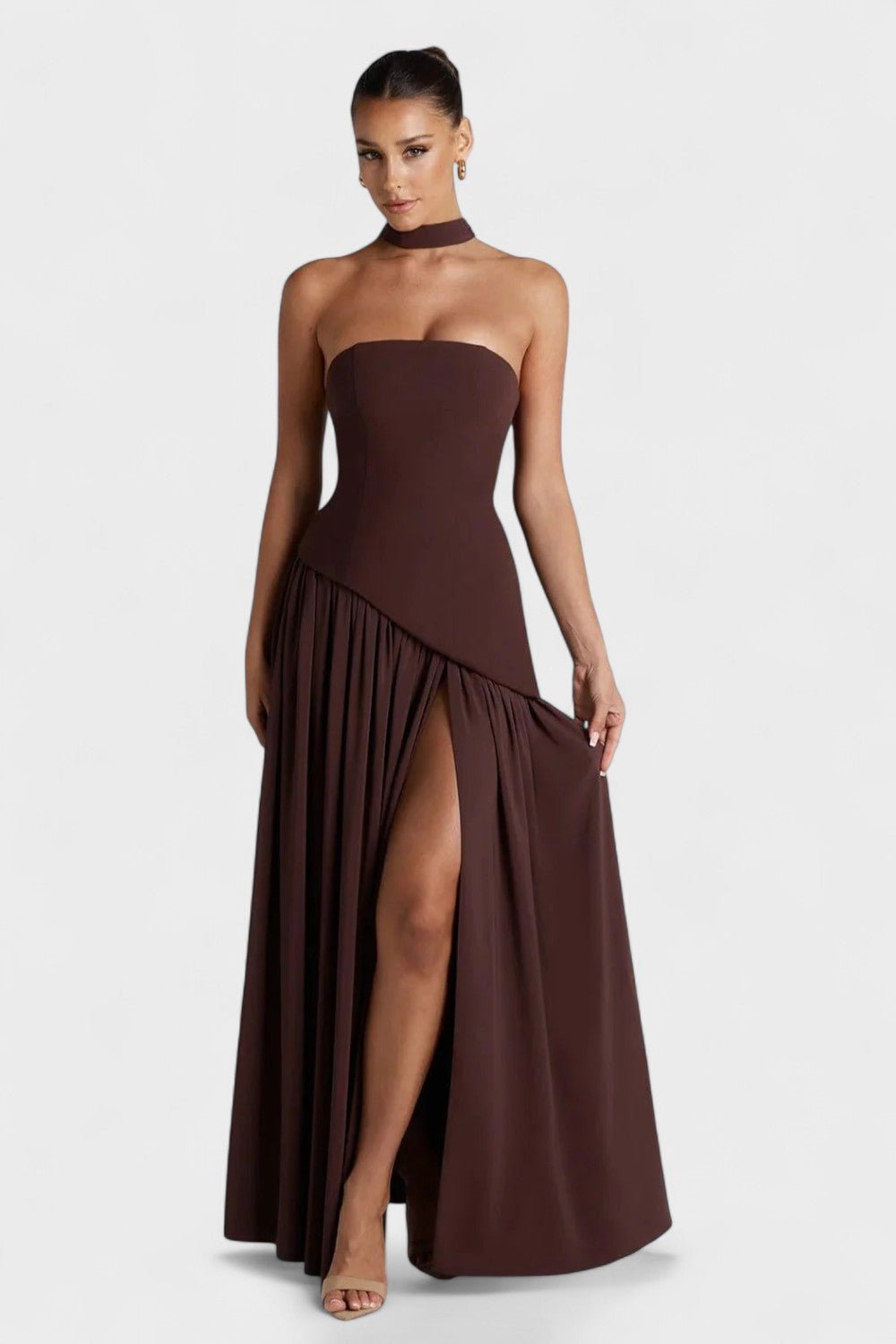 Trine – Maxi dress – Brown / XS
