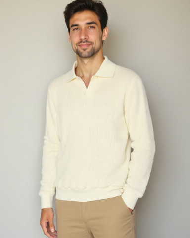 Viktor – V-neck polo shirt – Almond Green / M