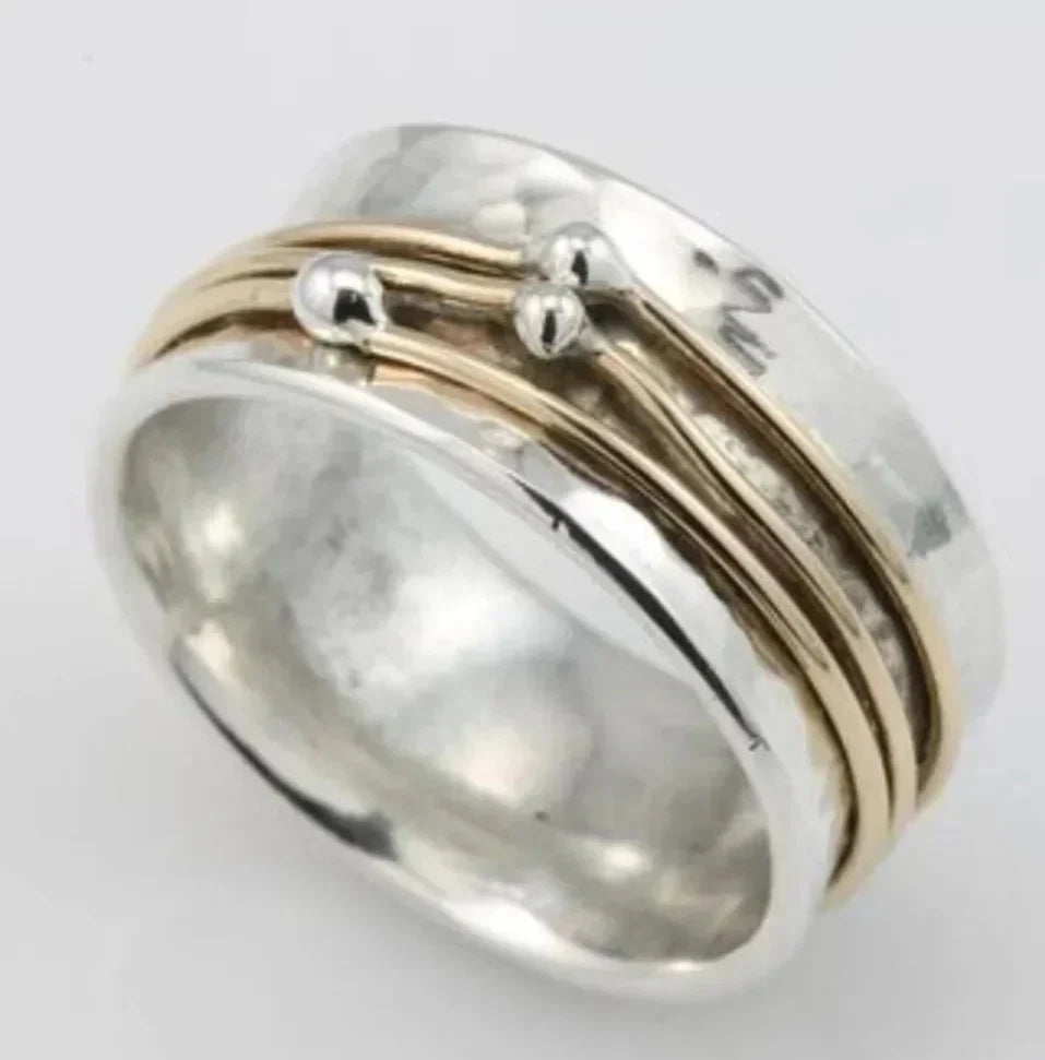 Vintage gold ring with layers in silver – 15