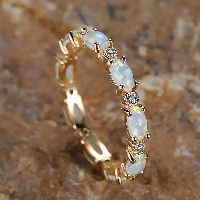 Vintage gold ring with opal Eternity – 15