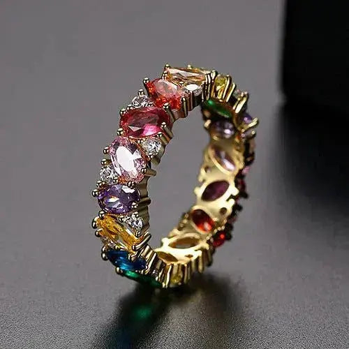 Vintage ring with multicolor zircons – 15