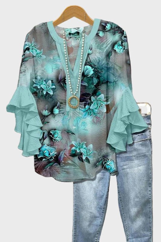 Viola – Turquoise Blouse – S
