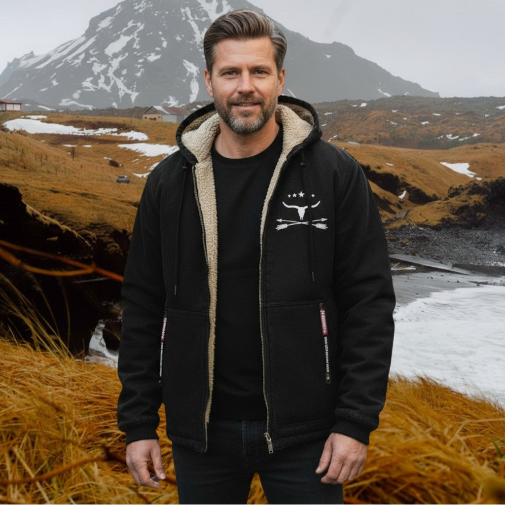 Yellowstone – Stylish ranch jacket with hood – Black / S