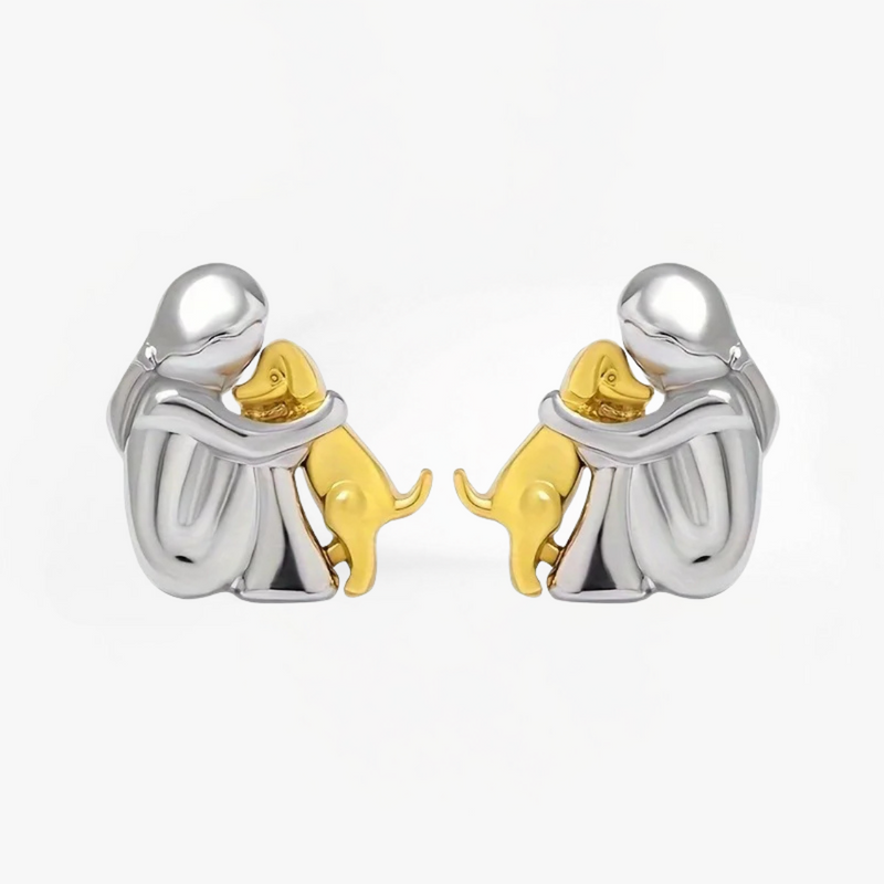 Adéla – Earrings with a dog motif – Gold Silver