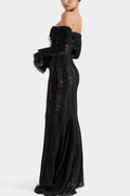 Alberte – Off-Shoulder dress – Black / M