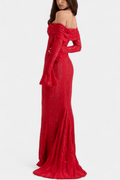 Alberte – Off-Shoulder dress – Red / S