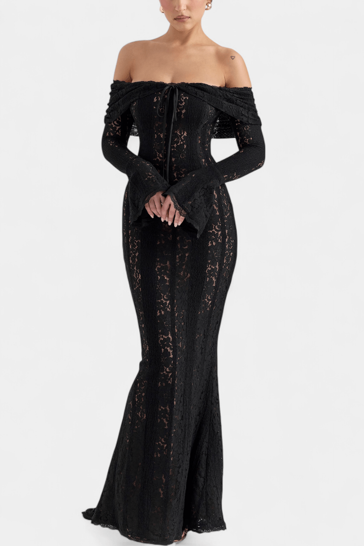 Alberte – Off-Shoulder dress – Black / S