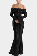Alberte – Off-Shoulder dress – Black / S