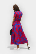 Albertha – Stylish Dress – Red / Blue / XL