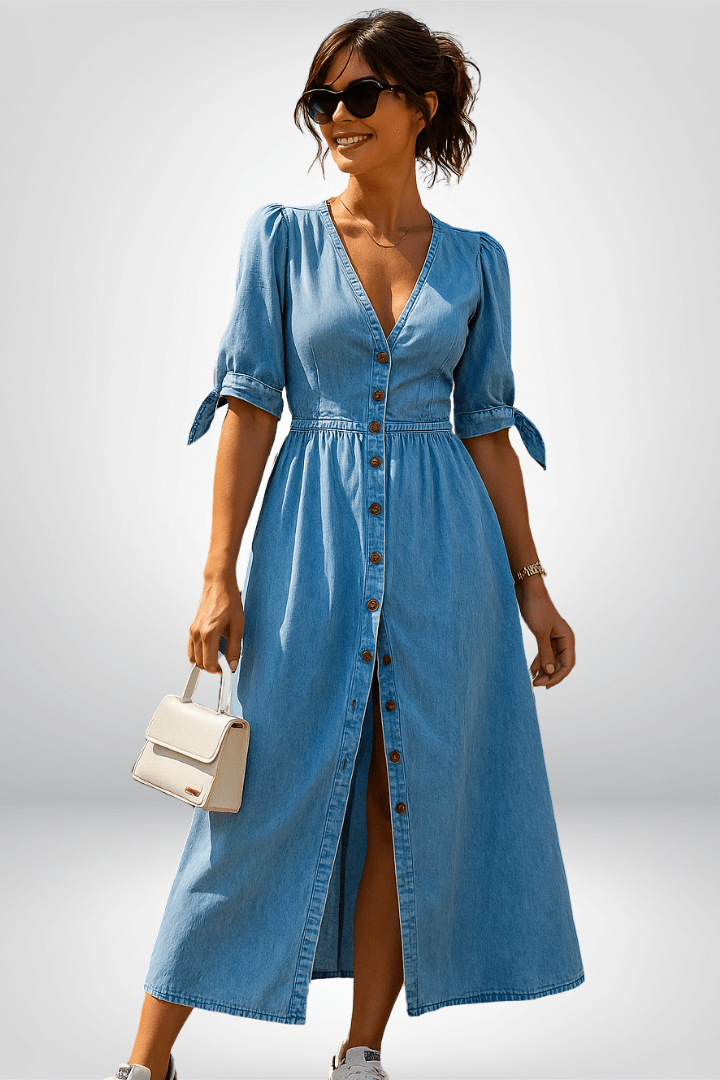 Alma – Denim dress – Blue / S