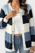 Amalie – Striped Cardigan – White / M