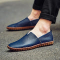 Breathable Leather Loafers – White / 40