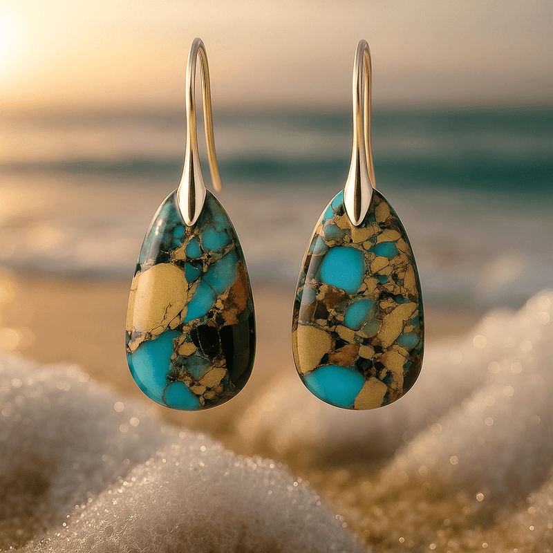Anette – Gold earrings Turquoise