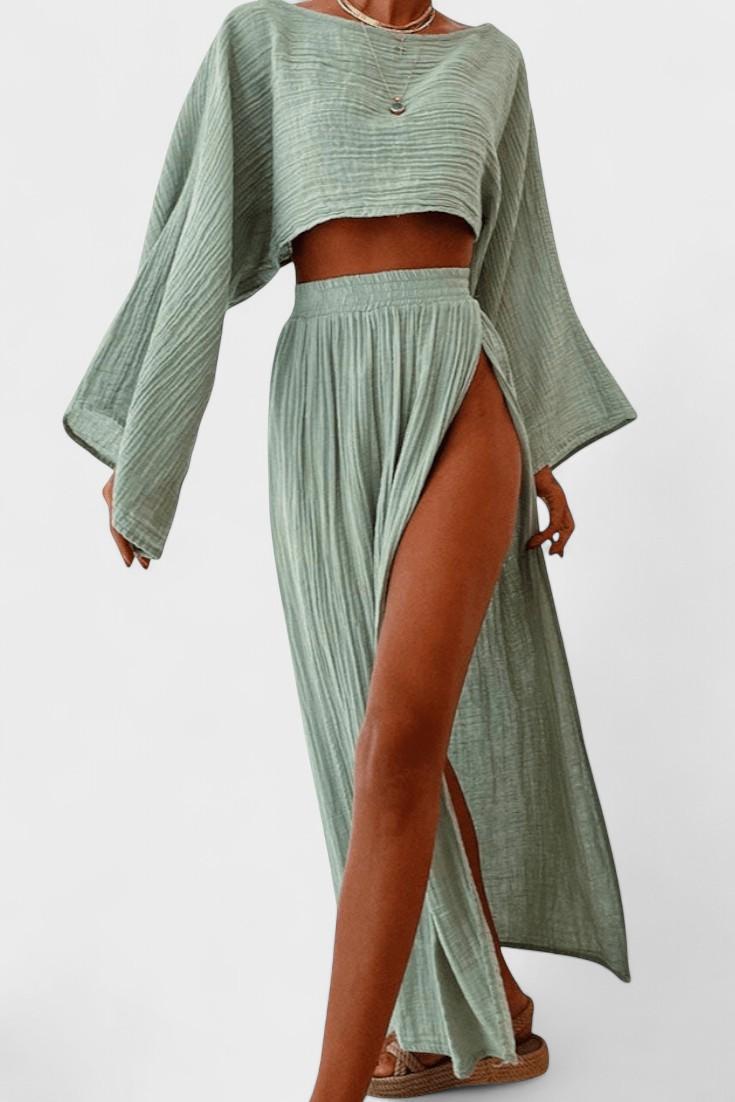 Astrid – Long sleeve set – Sage Green / S